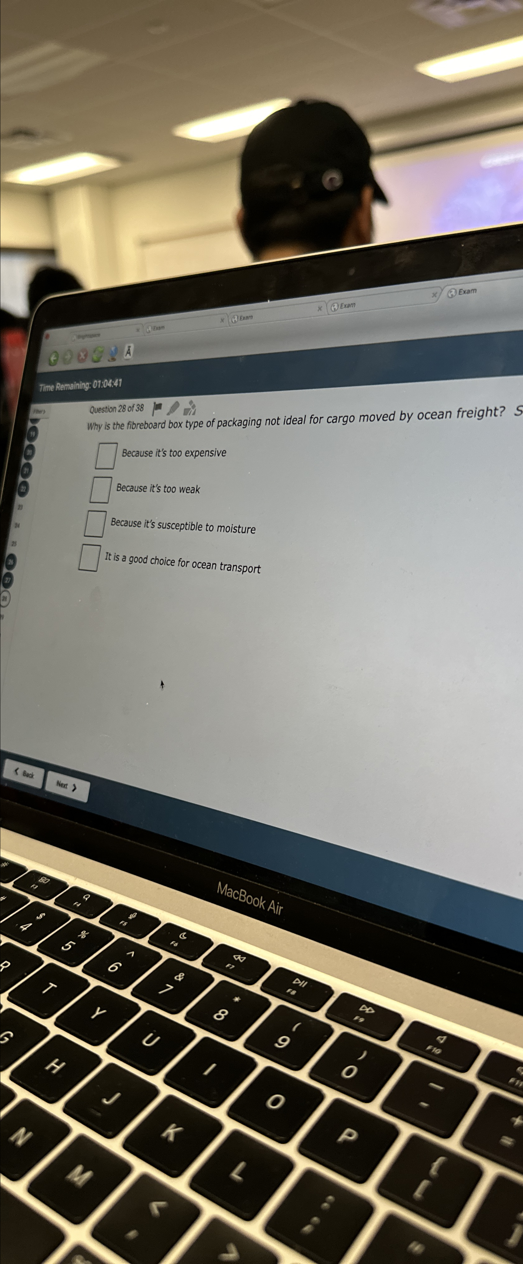  000003 Time Remaining: 01:04:41 Question 28 of 38 Why is the