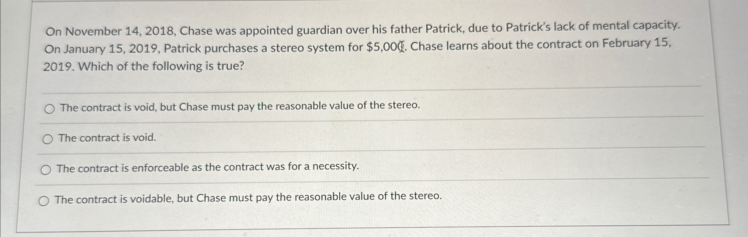  On November 14,2018, Chase was appointed guardian over his father Patrick,