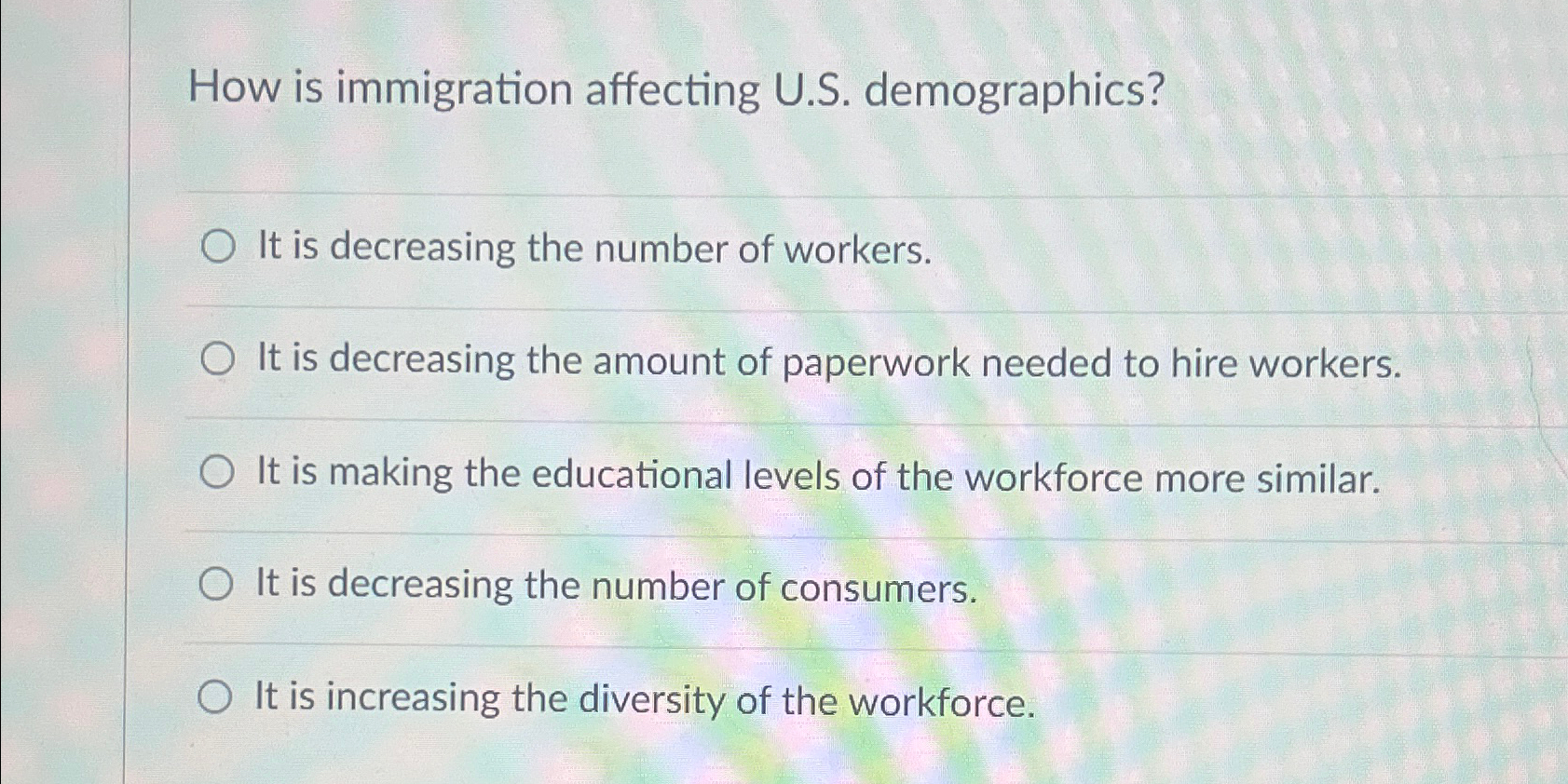  How is immigration affecting U.S. demographics? It is decreasing the number