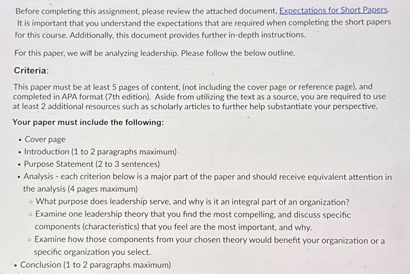  Before completing this assignment, please review the attached document, Expectations for