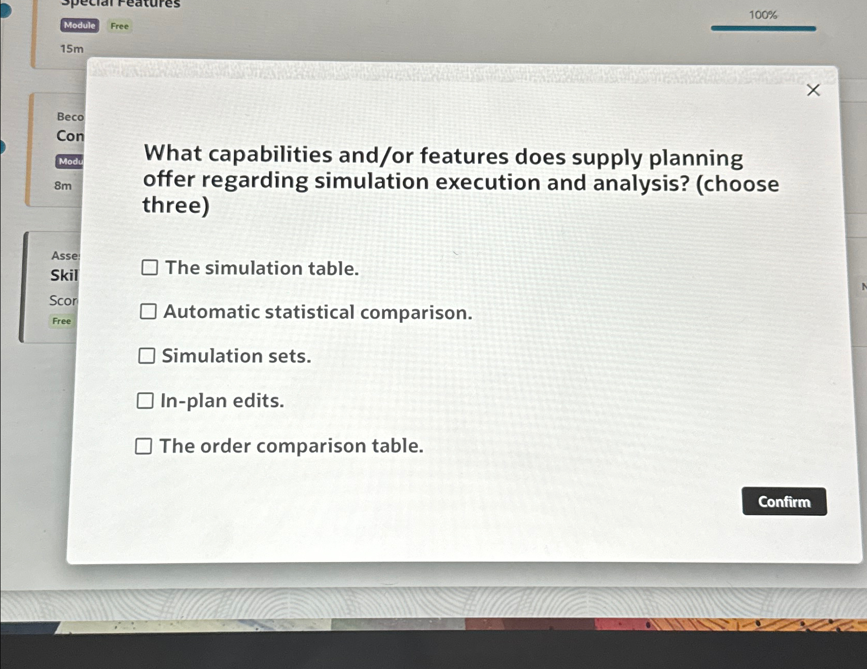  What capabilities and/or features does supply planning offer regarding simulation execution