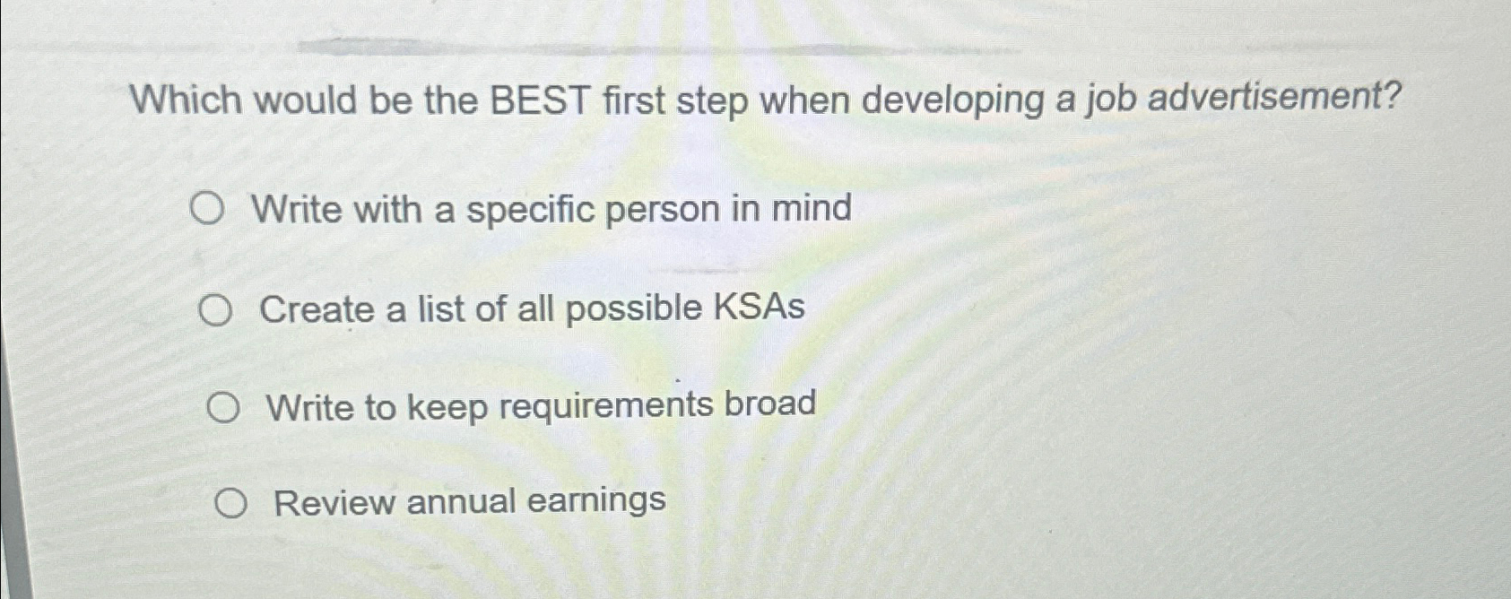  Which would be the BEST first step when developing a job