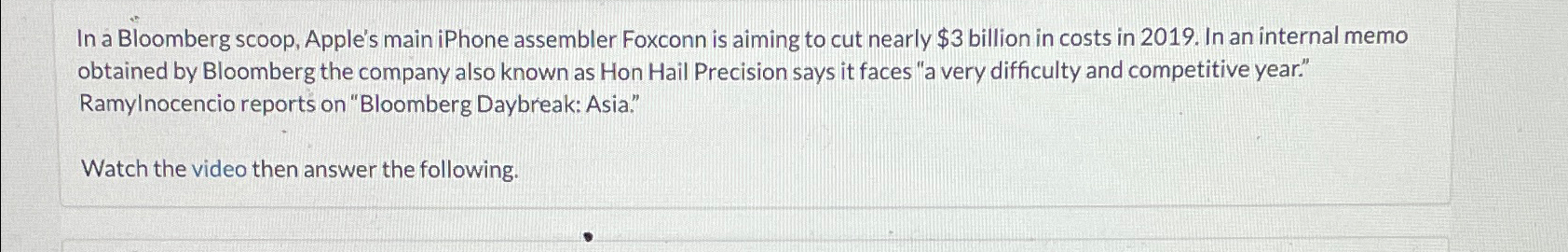  In a Bloomberg scoop, Apple's main iPhone assembler Foxconn is aiming