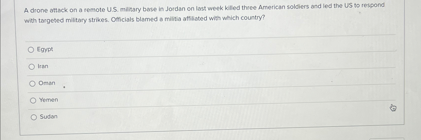  A drone attack on a remote U.S. military base in Jordan