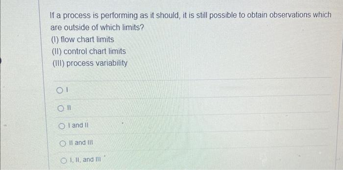  If a process is performing as it should, it is still