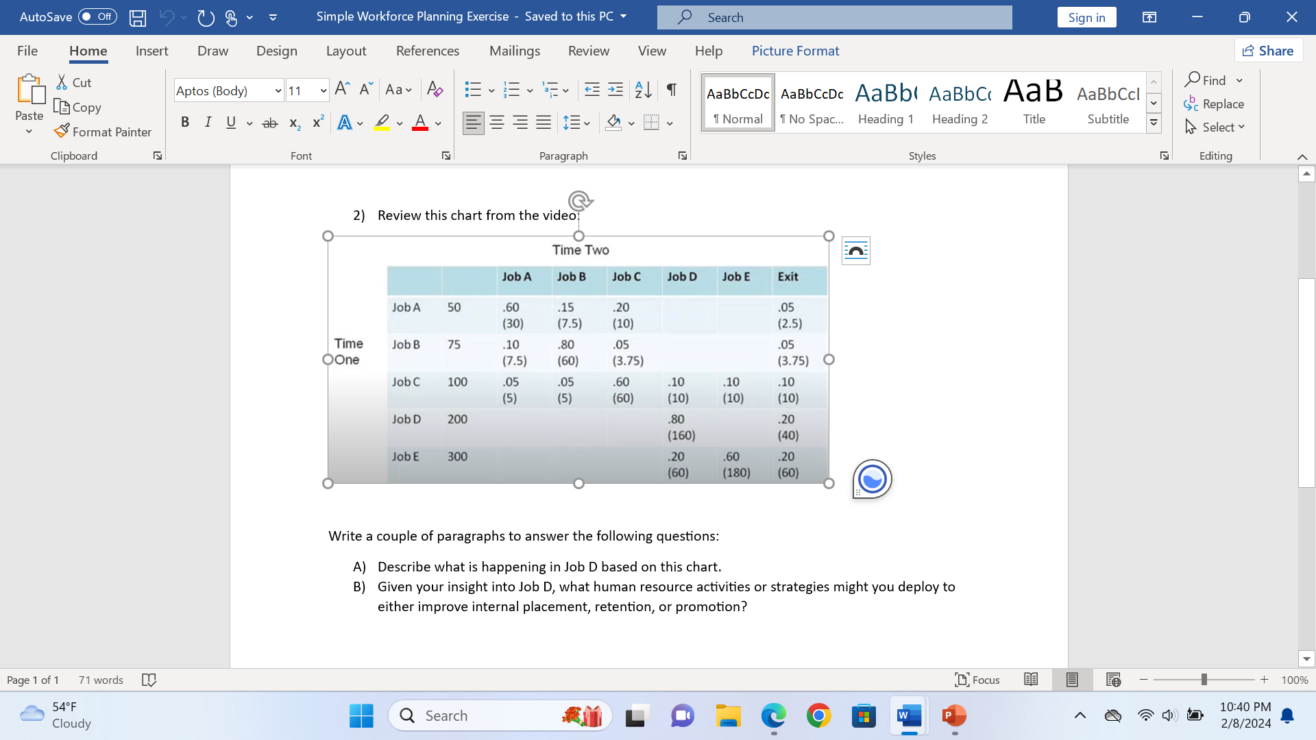  2) Review this chart from the video: Write a couple of