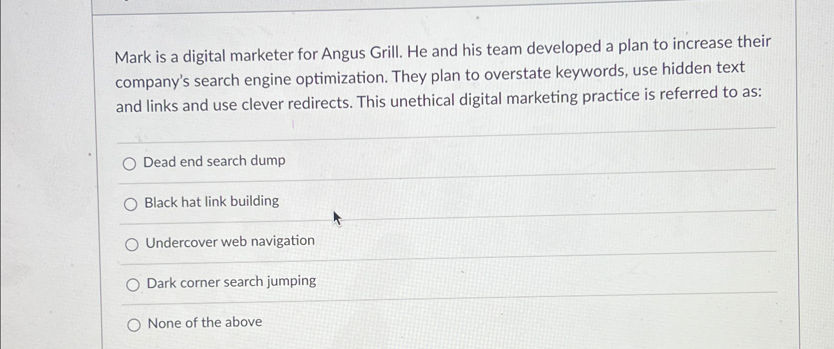  Mark is a digital marketer for Angus Grill. He and his