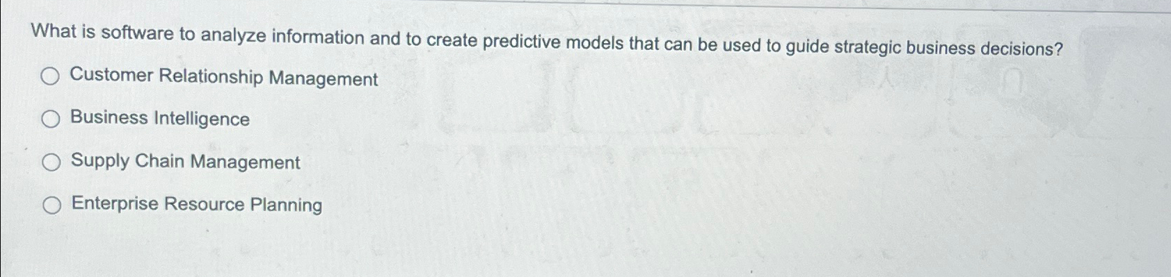  What is software to analyze information and to create predictive models