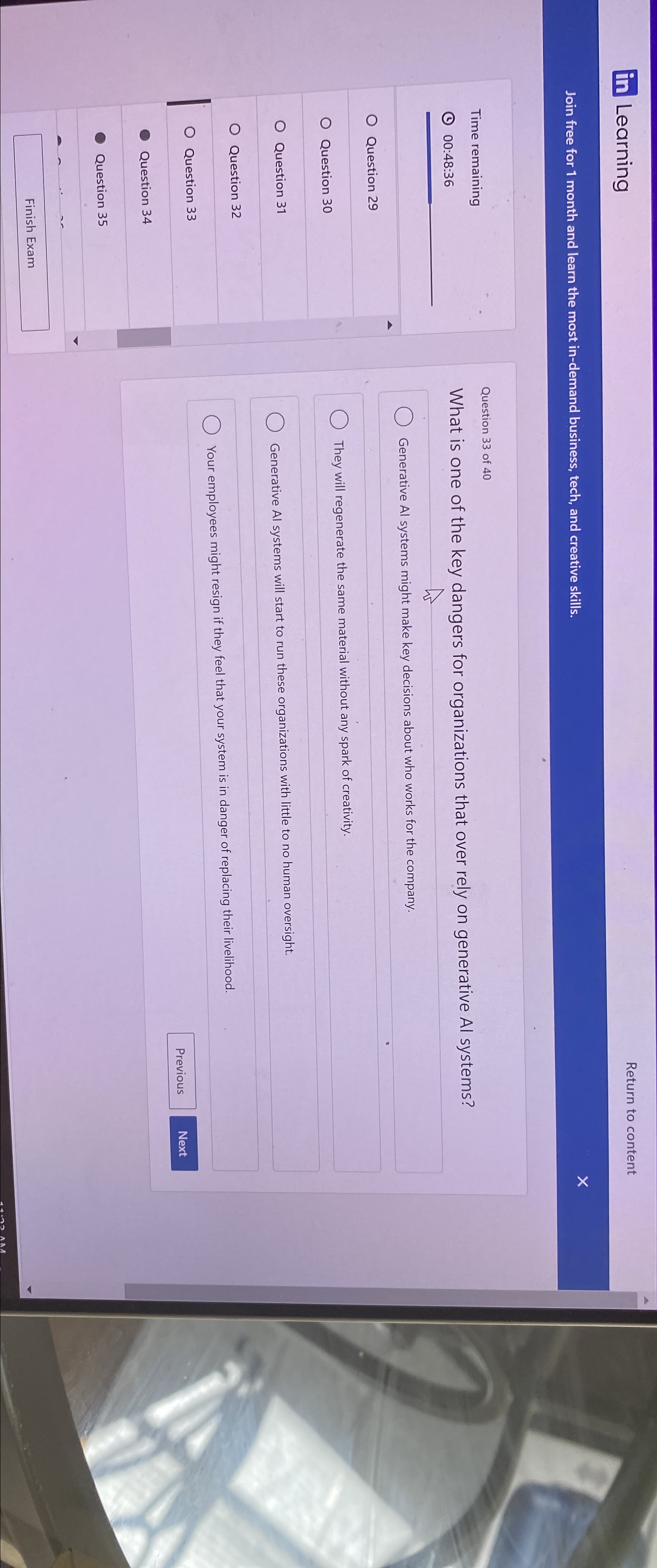  in Learning Return to content Join free for 1 month and