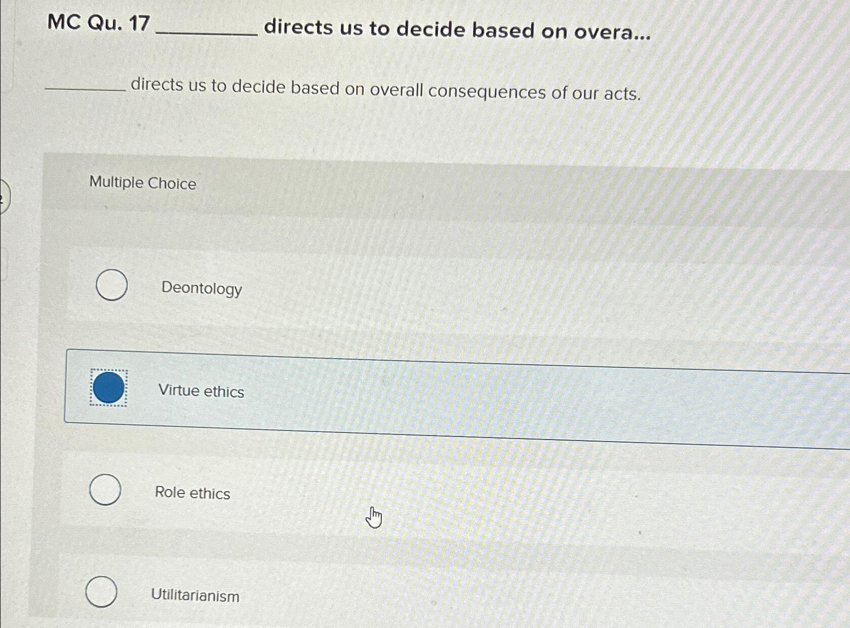  MC Qu.17 directs us to decide based on overa... directs us