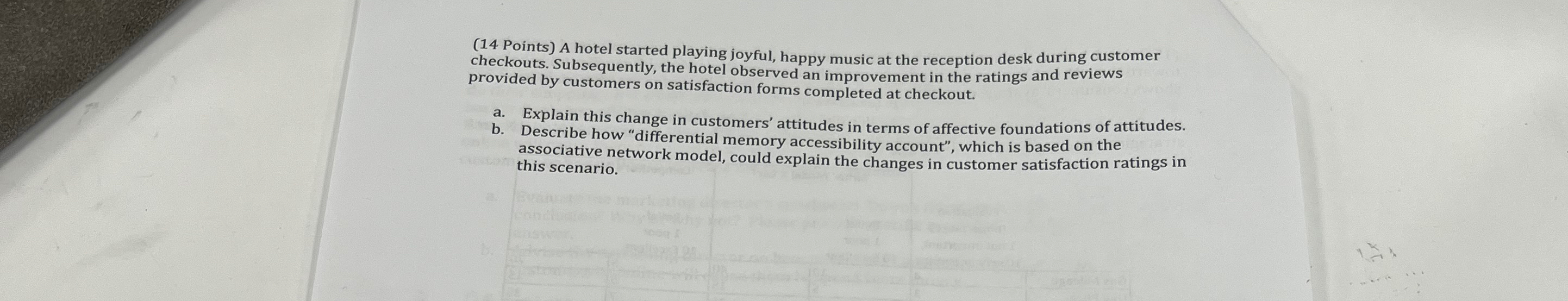  (14 Points) A hotel started playing joyful, happy music at the