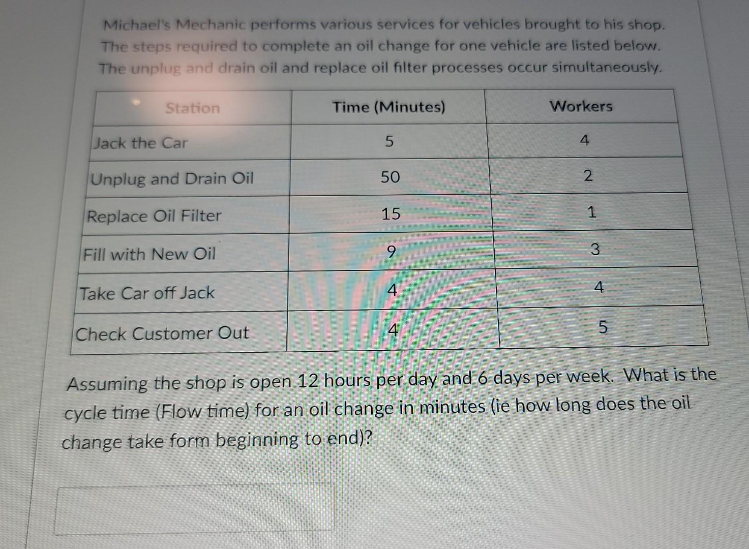 Operations Management help needed. please check your work, provide explanation if possible.