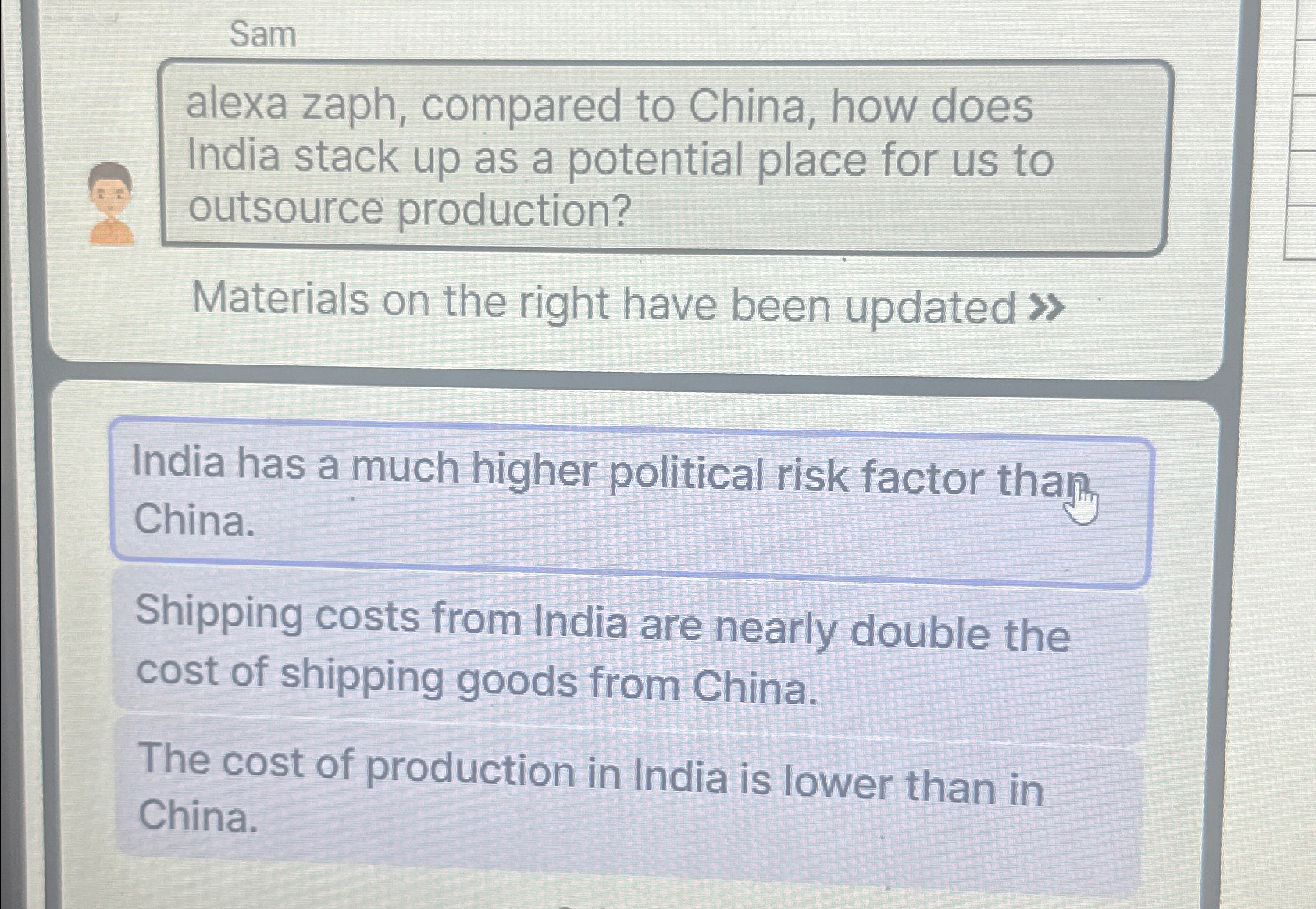  Sam alexa zaph, compared to China, how does India stack up