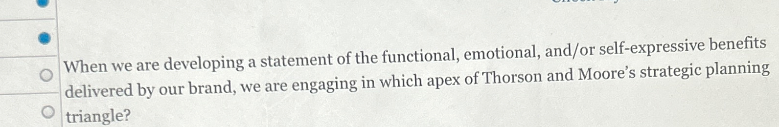  When we are developing a statement of the functional, emotional, and/or