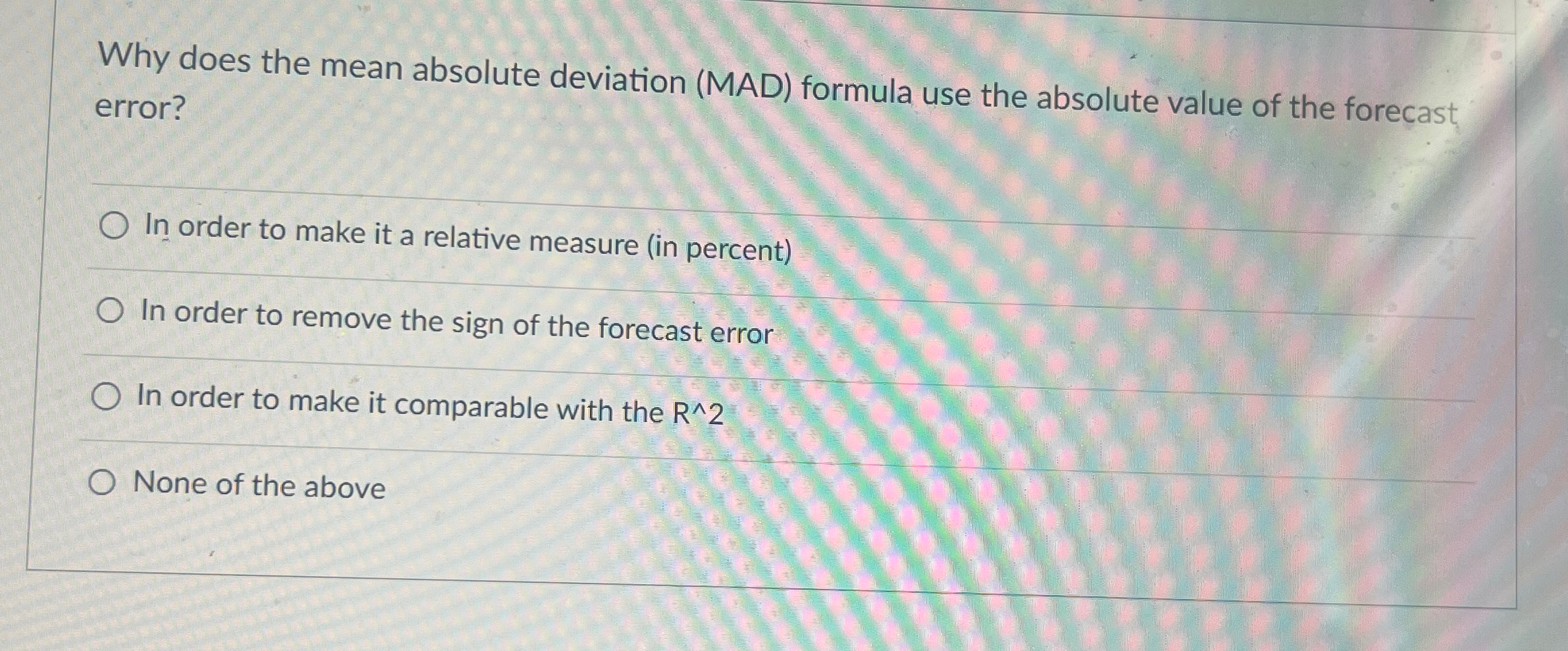  Why does the mean absolute deviation (MAD) formula use the absolute