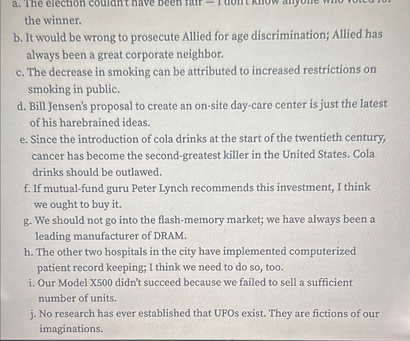 the winner. b. It would be wrong to prosecute Allied for