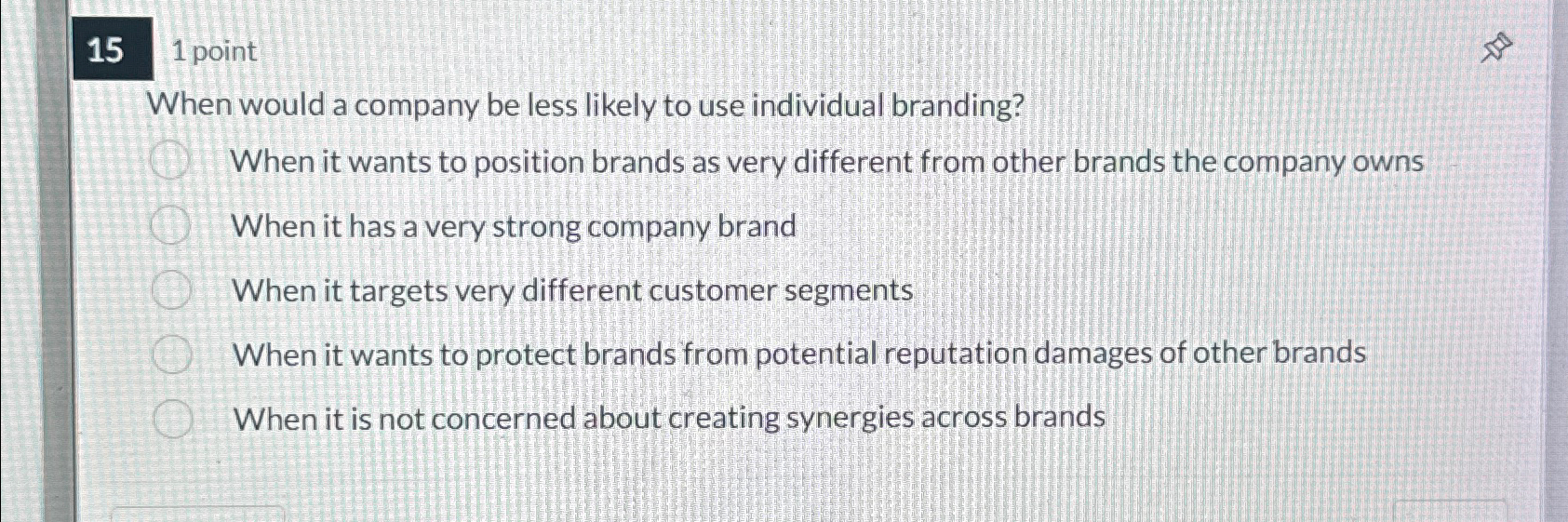  15 point When would a company be less likely to use