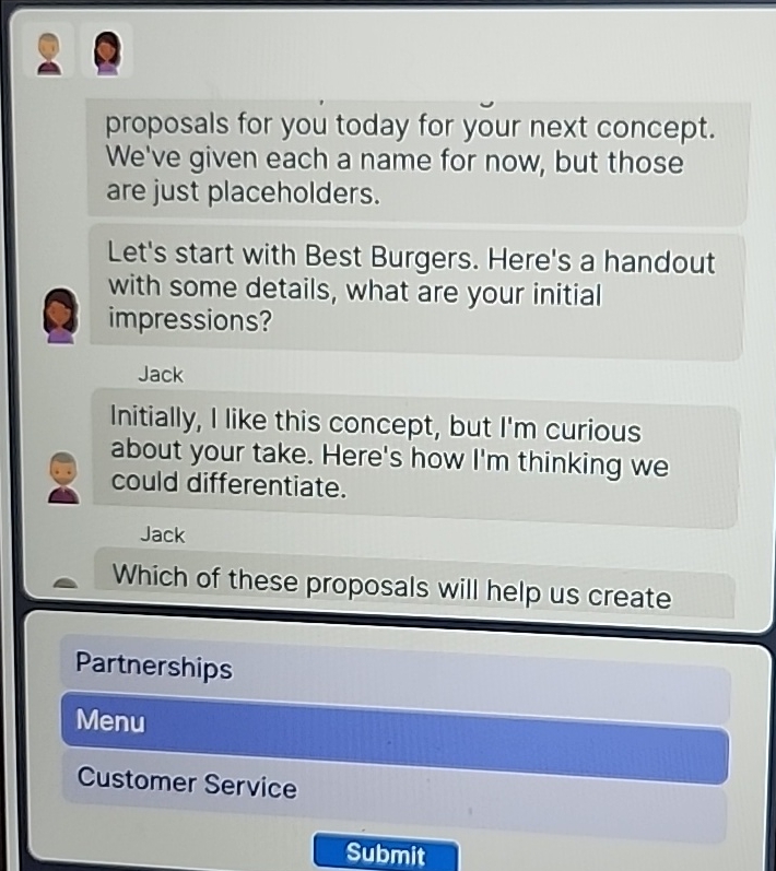  proposals for you today for your next concept. We've given each