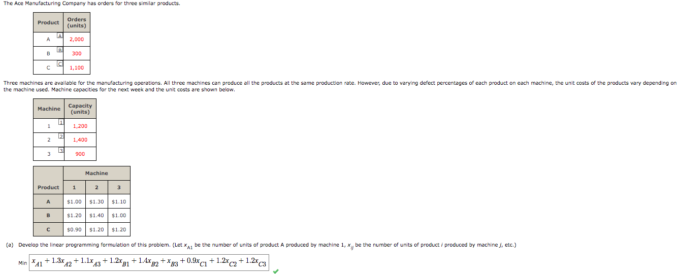 -Solve the transportation model for the minimum cost production schedule for