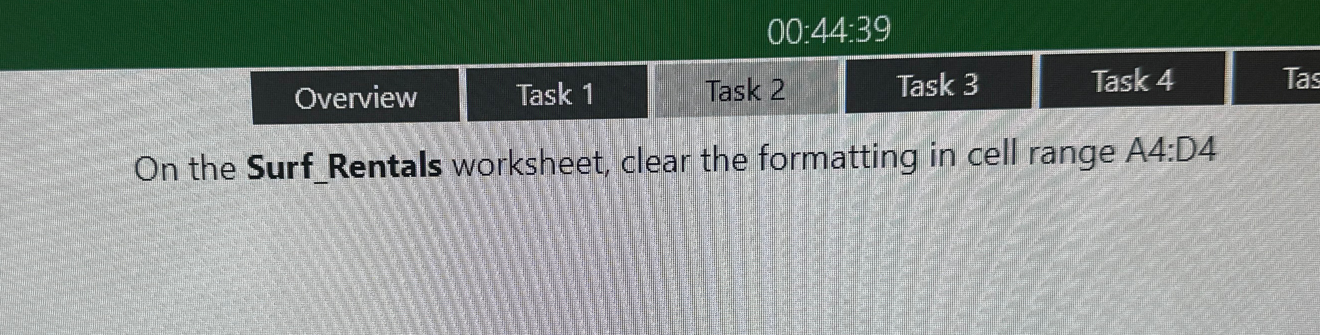  00:44-39 Overview Task 1 Task 2 Task 3 Task 4 On