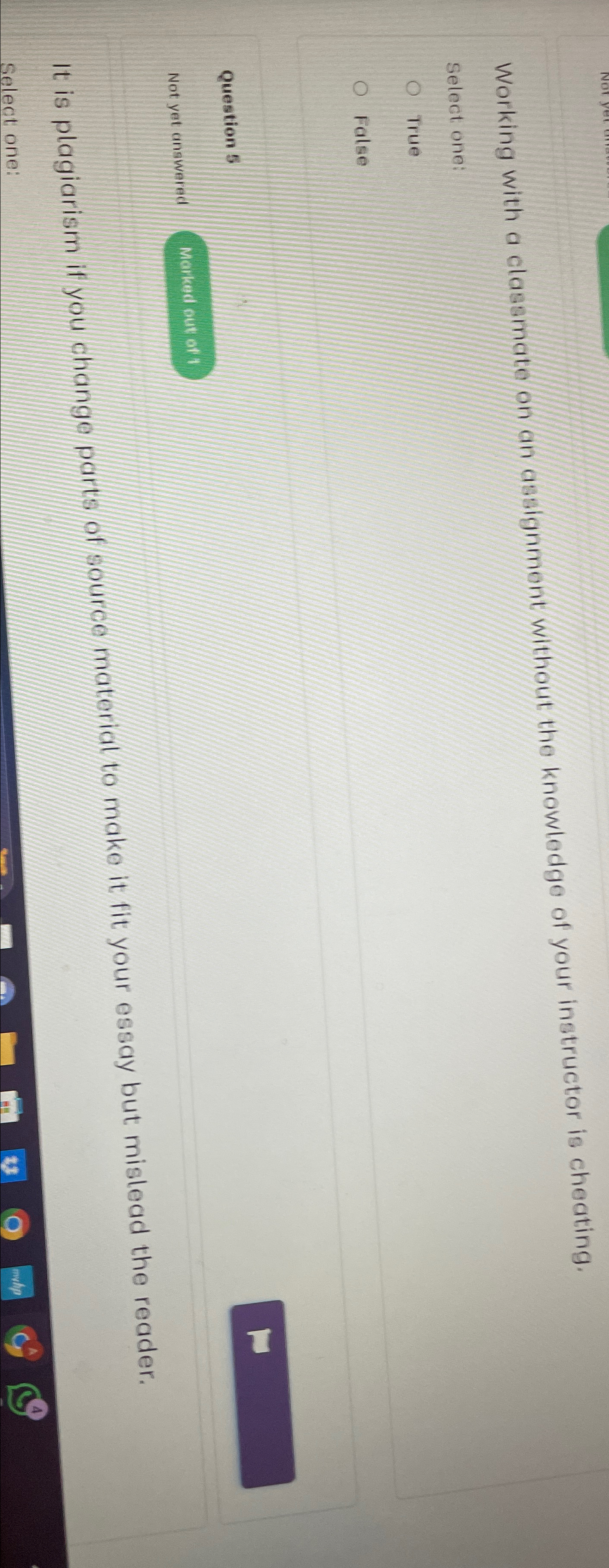  Working with a classmate on an assignment without the knowledge of