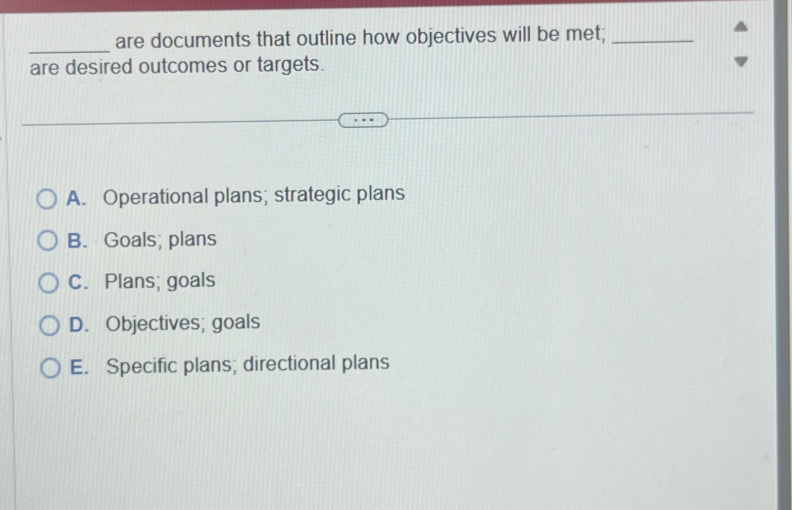  are documents that outline how objectives will be met; are desired