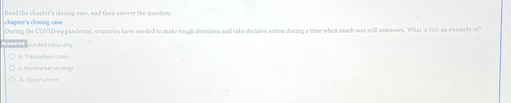  Read the chapter's closing case, and then answer the question. chapter's
