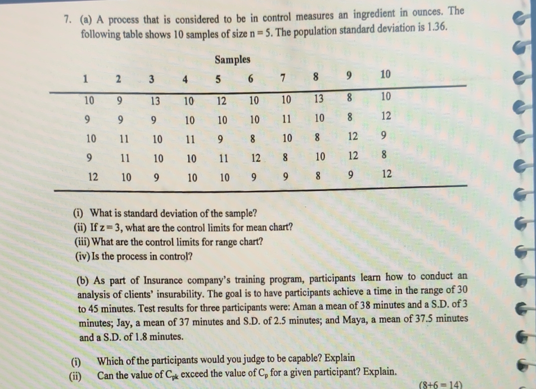  Please refer the image below: (a) A process that is considered