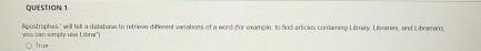  Qutstian 1 True 
