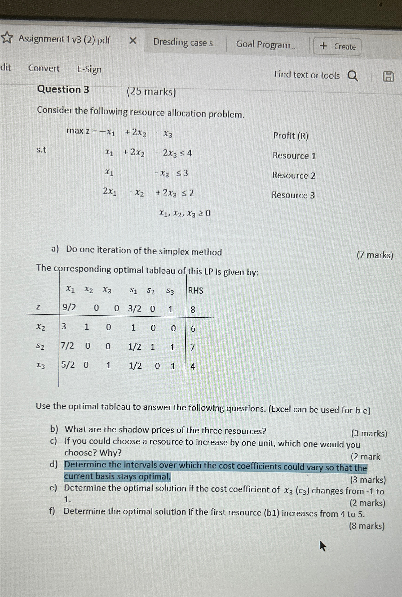  Assignment 1 v3(2).pdf Dresding case s... Goal Program... Create Convert E-Sign