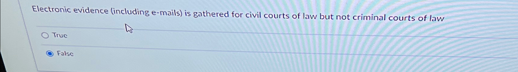  Electronic evidence (including e-mails) is gathered for civil courts of law