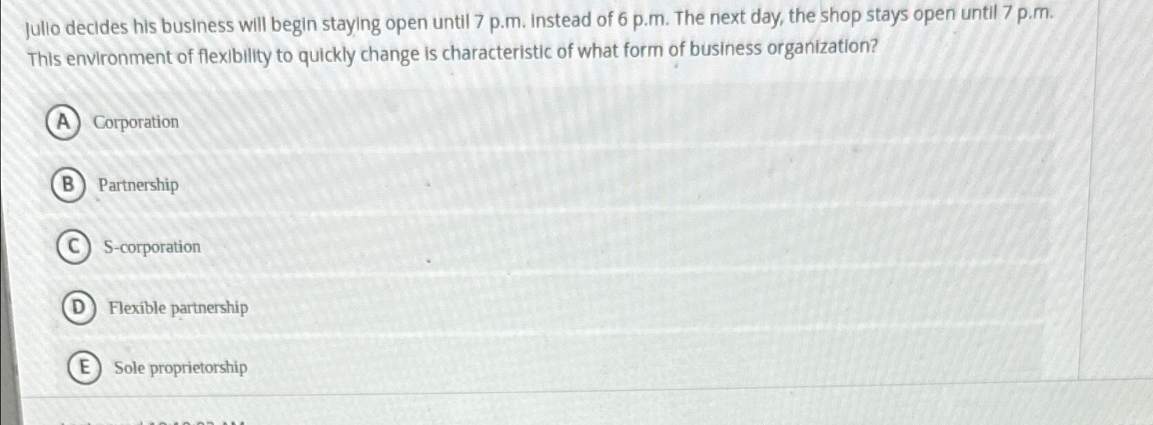  Jullo decides his business will begin staying open until 7 p.m.