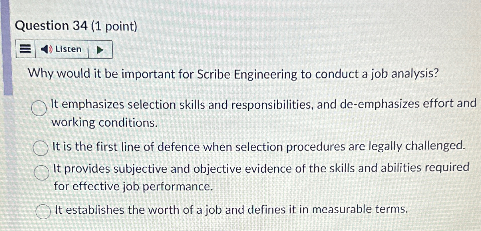  Question 34(1 point) Listen Why would it be important for Scribe