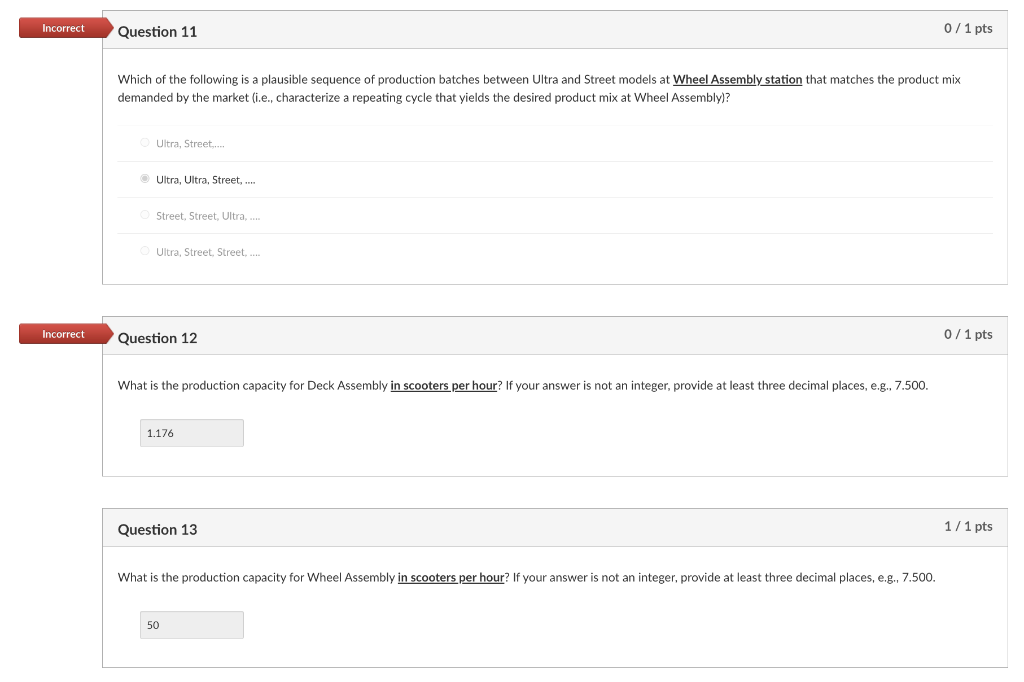 line flow with three steps: deck assembly, wheel assembly, and packaging. Two