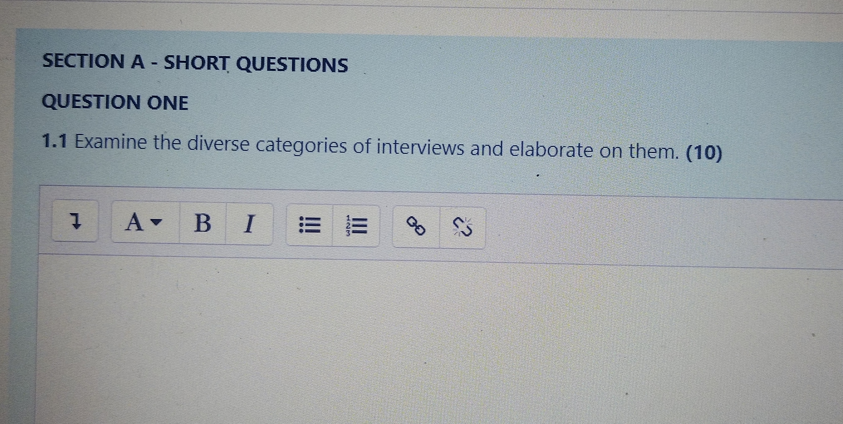  SECTION A - SHORT QUESTIONS QUESTION ONE 1.1 Examine the diverse