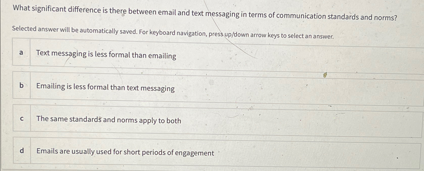  What significant difference is there between email and text messaging in