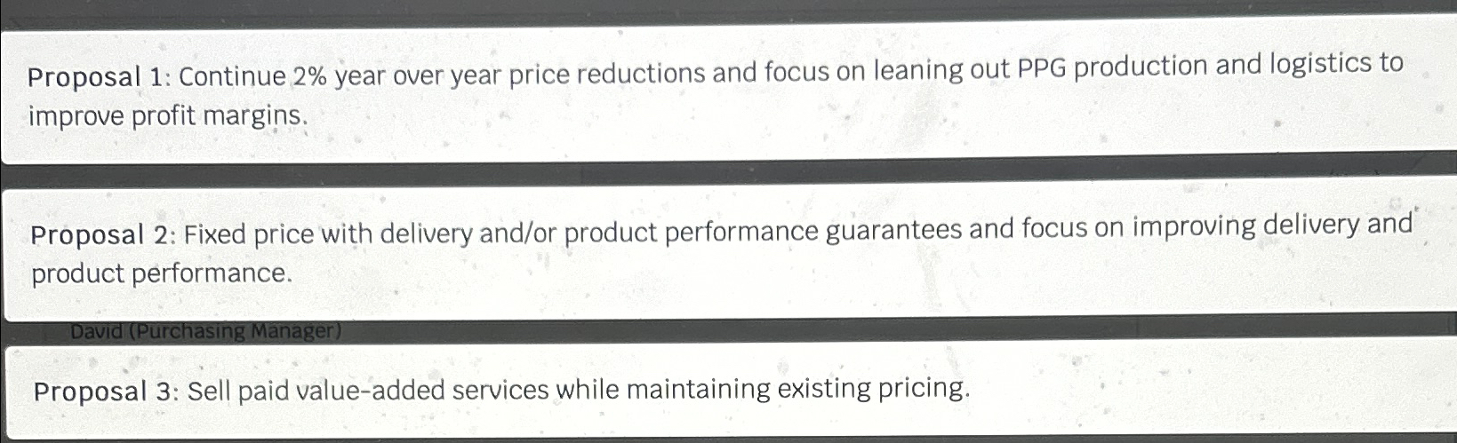  Proposal 1: Continue 2% year over year price reductions and focus