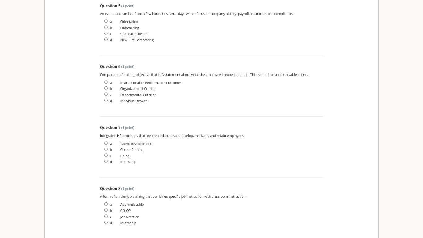 Please answer all questions Question 5 (1 point) An event that can
