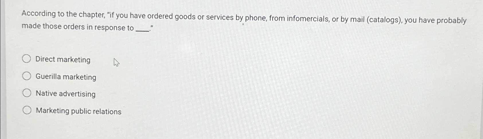  According to the chapter, "if you have ordered goods or services