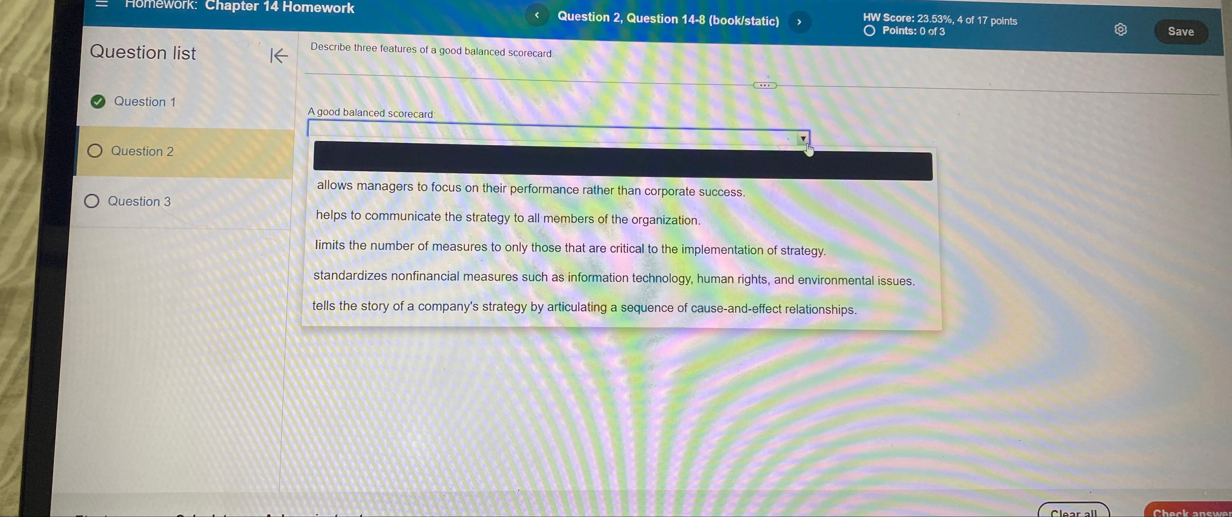  Homework: Chapter 14 Homework Question 2, Question 14-8(book/static) HW Score: 23.53%,4