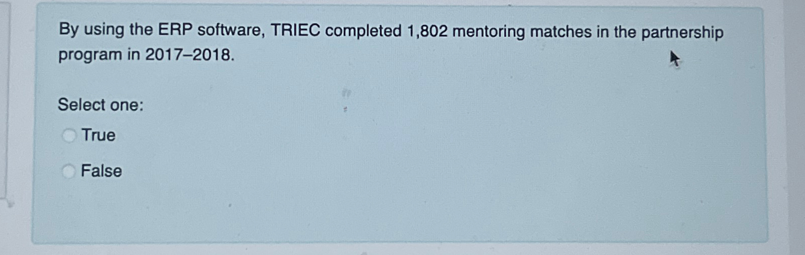  By using the ERP software, TRIEC completed 1,802 mentoring matches in
