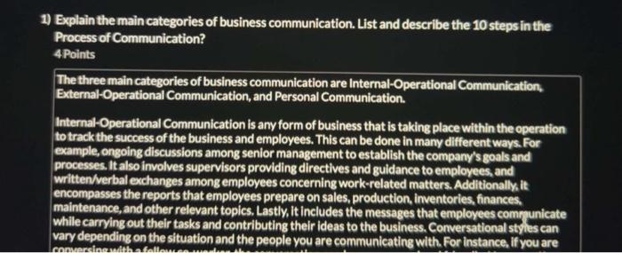 Answer in detail for a like 1) Explain the main categories of