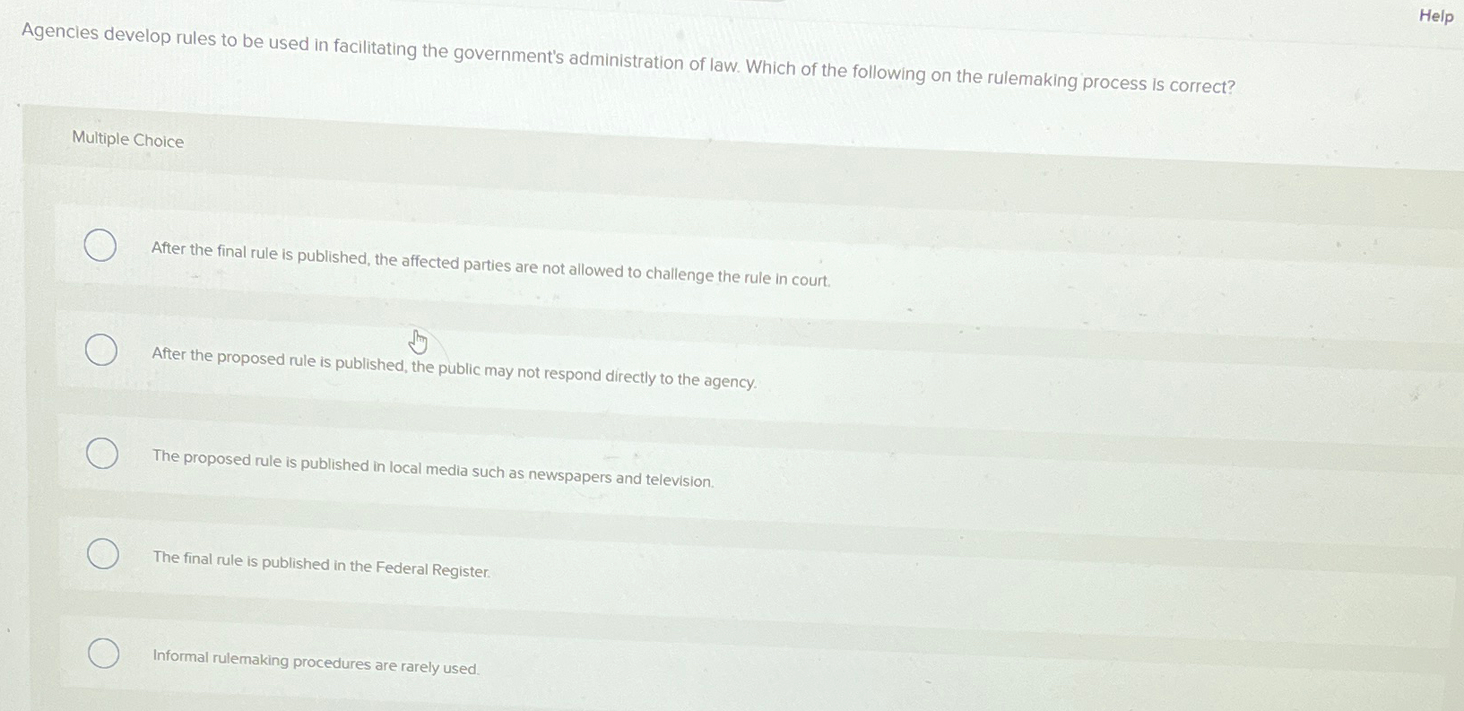  Agencies develop rules to be used in facilitating the government's administration