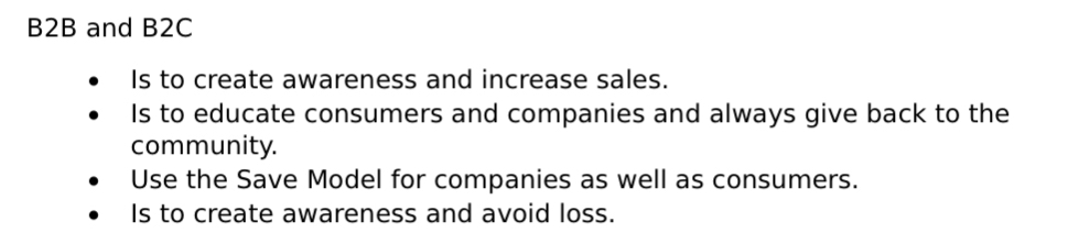  Multiple Choice B2B and B2C Is to create awareness and increase