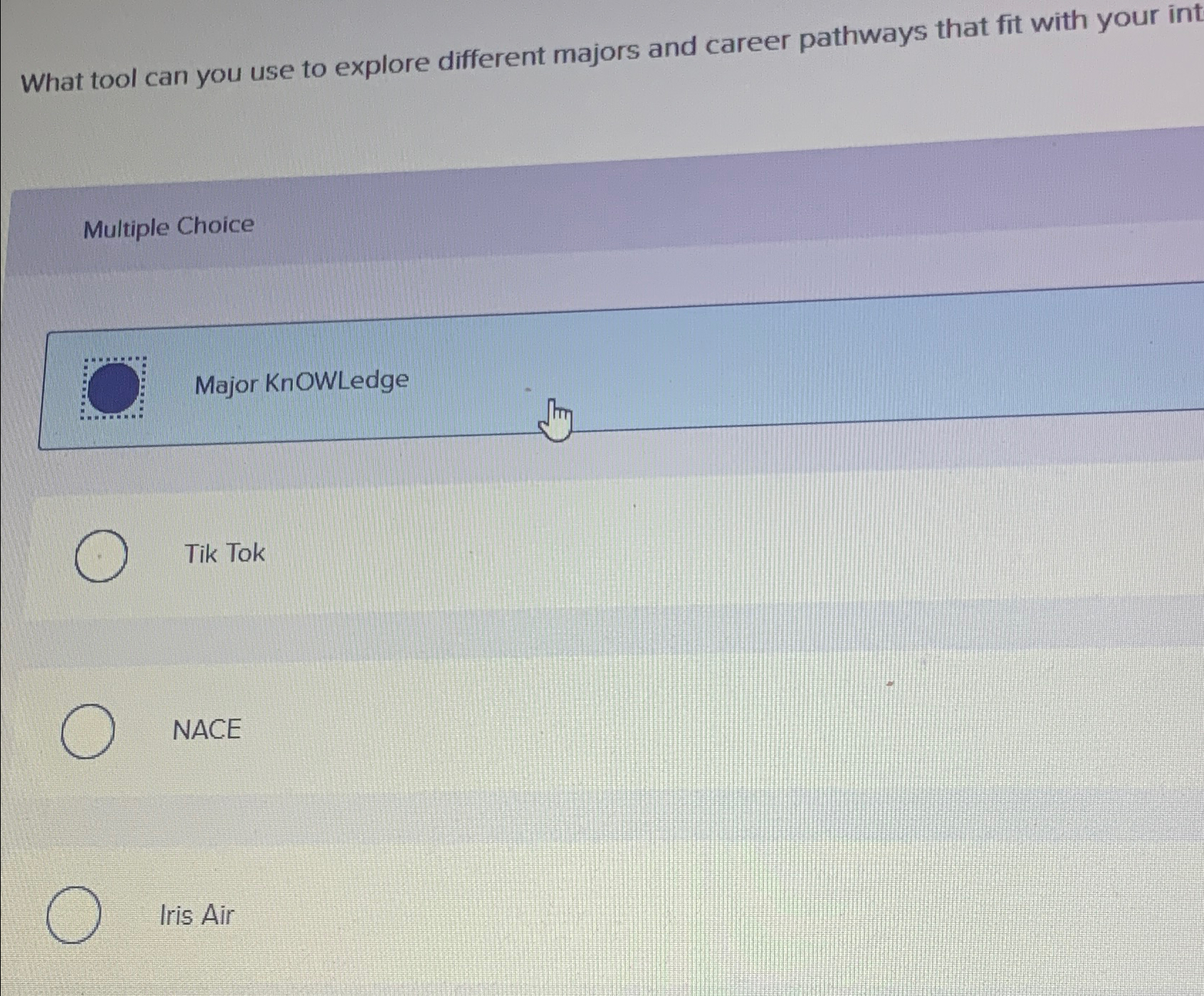  What tool can you use to explore different majors and career