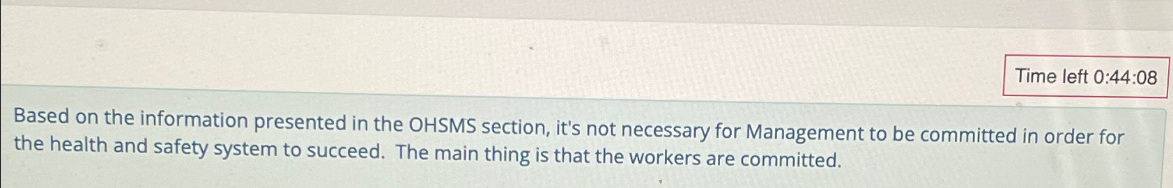  Based on the information prEsented in the OHSMS section, it's not