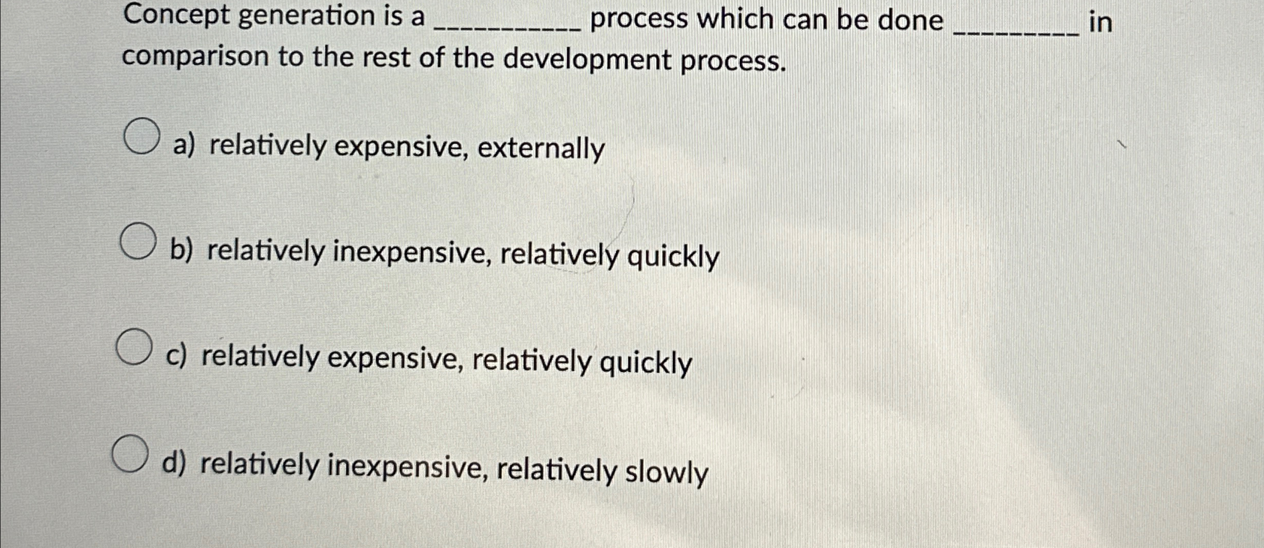  Concept generation is a q, process which can be done in