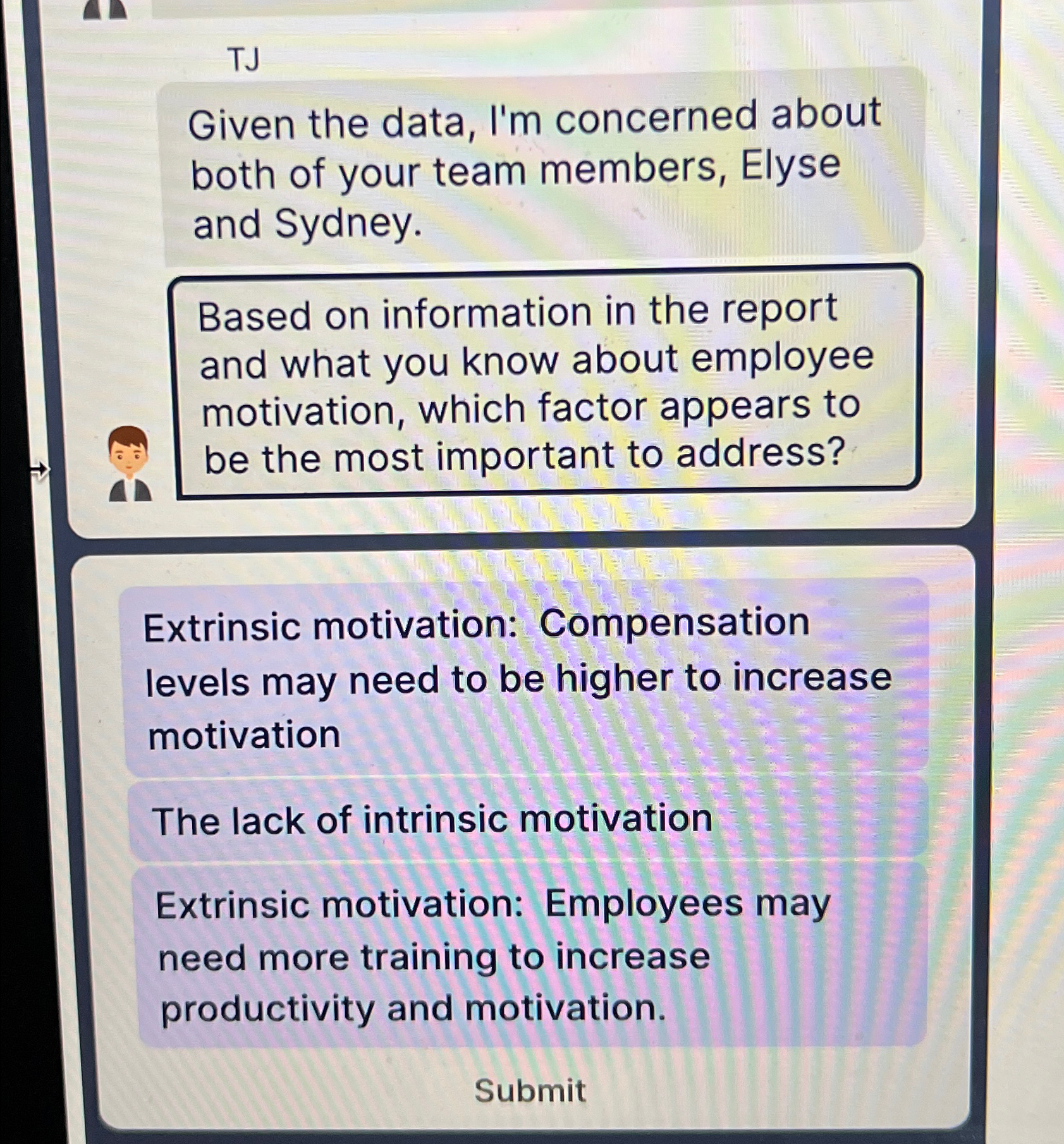  TJ Given the data, I'm concerned about both of your team