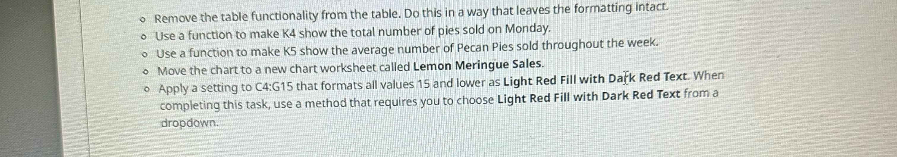  Remove the table functionality from the table. Do this in a