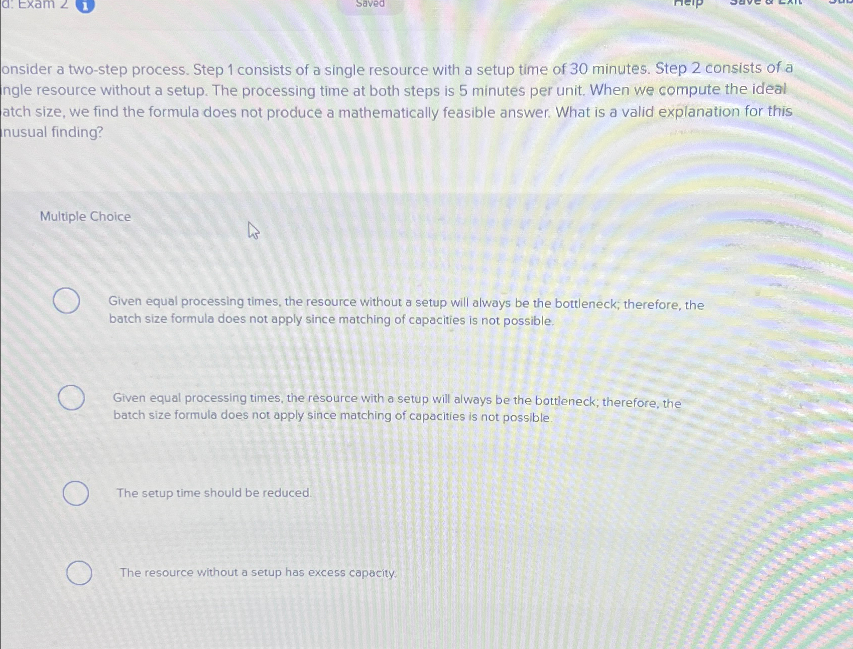  onsider a two-step process. Step 1 consists of a single resource